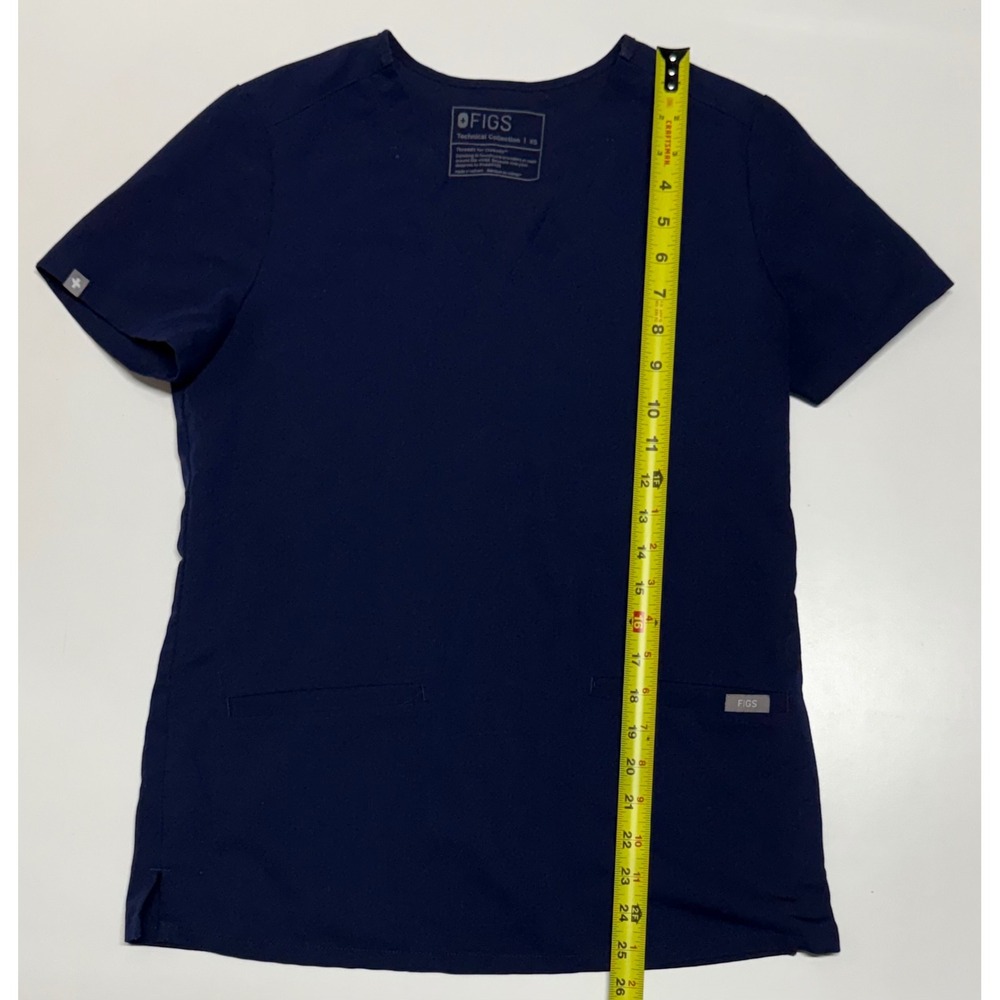 FIGS Casma Three-Pocket Scrub Top Navy Blue V-Neck XS FW1100
